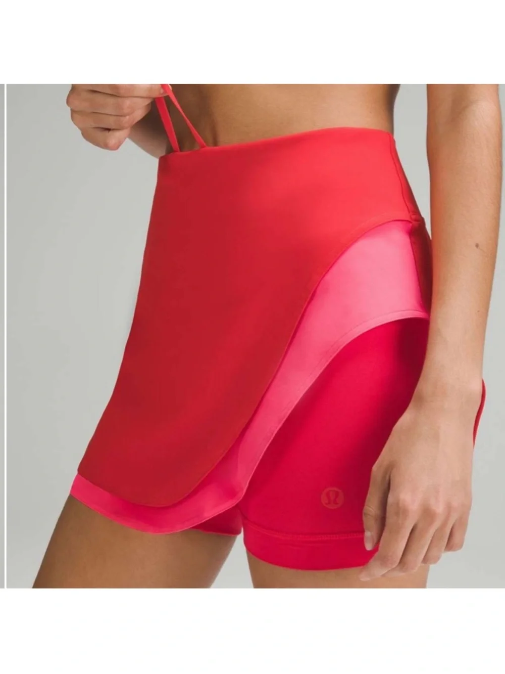 Lululemon Red Asymmetrical Layered High-Rise Tennis Skort Size 6 (Small)